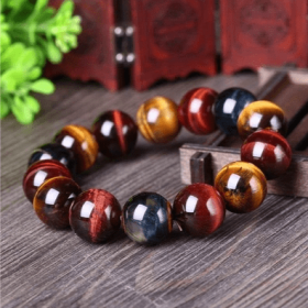 Tiger Eye Bracelet Natural Crystal Stone Buddha Bead Bracelet