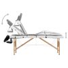 Foldable Massage Table 4 Zones Wood Black and White