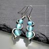 Bohemian Vintage Creative Opal Earring 925 Silver Plated Engagement Party Dangle Earring For Women Statement Jewelry