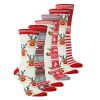 6 Pairs Christmas Socks for Men Fun Cute Socks with Santa Reindeer