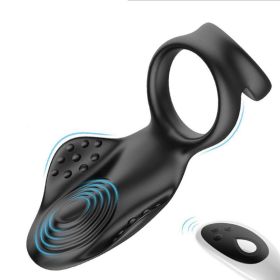 Masturbation Massager Male And Female Shared Buckle Lock Semen Ring Adult Erotic Supplies (Option: Remote control models)