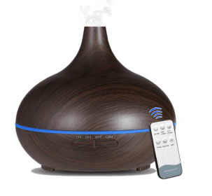 Ultrasonic Aroma Diffuser Humidifier Wood Grain (Option: Dark remote control-US)