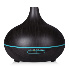 Ultrasonic Aroma Diffuser Humidifier Wood Grain (Option: Dark wood-EU)