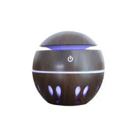 USB Aroma Essential Oil Ultrasonic Cold Steam Diffuser Air Humidifier Purifier 7 Color Change LED Night Light for Home Office (Option: 1 Dark wood)