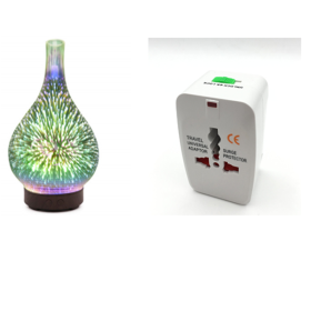 3D Glass Aroma Diffuser Colorful Lamp Humidifier Night Light (Option: UP Special EU)