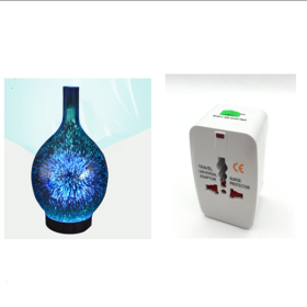 3D Glass Aroma Diffuser Colorful Lamp Humidifier Night Light (Option: UP Special AU)