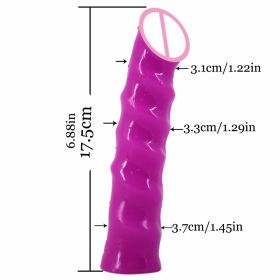 Thread Type Skin Masturbator Anal Plug Penis (Color: Purple)