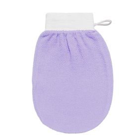 Rayon Viscose Fiber Medium Fine Sand Exfoliating Bath Gloves (Color: Purple)