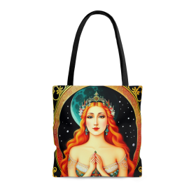 Vintage Inspired Greek Moon Goddess Tote Bag's by Fantasia Moon (size: small)