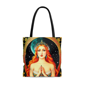 Vintage Inspired Greek Moon Goddess Tote Bag's by Fantasia Moon (size: large)