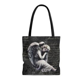 Vintage Gothic Angel Inspired Tote Bags by Fantasia Moon (size: medium)