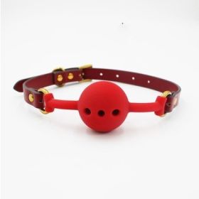 Mouth Stopper For Men And Women (Option: Red mouth ball with holes)