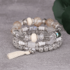 Tassel Butterfly Pendant Multilayer Bracelet Simple Multi-Circle Bead Bracelet Bohemian Bracelet