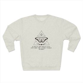 Bohemian Crewneck Sweatshirt with Buddha Quote (Color: Oatmeal, size: Extra Large)