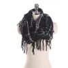 Autumn and winter scarf ladies plaid circle yarn tassel dual-use warm scarf