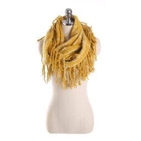 Autumn and winter scarf ladies plaid circle yarn tassel dual-use warm scarf (Color: 2)