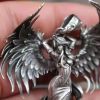 Ancient Silver Angel Wings Lovers Pendant