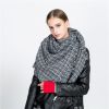 Autumn and winter warm shawl foreign trade solid color woven printing imitation cashmere square scarf thickened