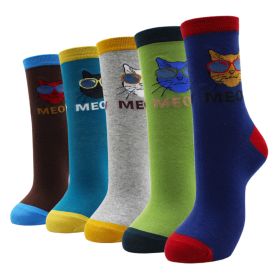 10 Pairs Fashion Colorful Kawaii Cute Cartoon Cotton Women Socks Harajuku Korean Halloween Cat Dog Owl Duck Fox Girl Socks (Color: AYT027, size: EU35-40)