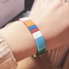 Paint Rainbow Bracelet Bohemian Style Enamel Geometric Bracelet Square Bracelet Women