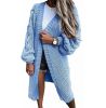 Lantern Sleeve Knitted Twist Cardigan Sweater