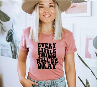 Every Little Thing Will Be Okay T-shirt, Positive Quote Shirt, Gift For Her, Positive Top, Inspirational Shirt, Gift For Her, Be Kind Shirt (size: 2XL)