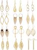 12 Pairs Drop Dangle Earrings boho Fashion Jewelry Vintage Statement Boho Bohemian Earrings Set for Women Girls