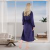 Women's Shaggy Fleece Robe Warm Plush Long Bathrobe for Women shawl collar nightgown with Pockets