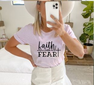 Faith Over Fear T-shirt, Aesthetic Shirt, Religious Tee, Birthday Gift, Christian Shirts For Women, God Tee, Faith Fear Tee, Birthday Shirt (size: 2XL)