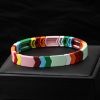 Paint Rainbow Bracelet Bohemian Style Enamel Geometric Bracelet Square Bracelet Women