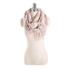 Autumn and winter scarf ladies plaid circle yarn tassel dual-use warm scarf (Color: 11)