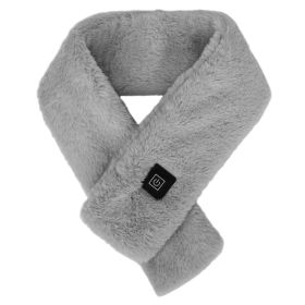 Electric Heated Scarf USB Heating Neck Wrap Unisex Winter Heated Neck Shawl (Color: Grey)