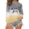 Autumn and winter women's new rendering letter print loose casual hoodie