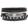 Multi-layer Bracelet Pu Leather Magnetic Buckle Bohemian Wrap Bracelet Vintage Style Hand Jewelry Snakeskin Pattern