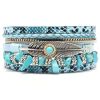 Multi-layer Bracelet Pu Leather Magnetic Buckle Bohemian Wrap Bracelet Vintage Style Hand Jewelry Snakeskin Pattern