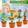 Bluetooth Cactus Plush Toy Electric Singing 60/120 English Songs Dancing Twisting Cactus Luminous Recording Repeat Wriggle Body