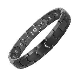 Stainless Steel Jewelry Bracelet Health Energy Magnetic Therapy (Style: IPblack gallstone)