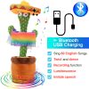 Bluetooth Cactus Plush Toy Electric Singing 60/120 English Songs Dancing Twisting Cactus Luminous Recording Repeat Wriggle Body