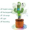 Bluetooth Cactus Plush Toy Electric Singing 60/120 English Songs Dancing Twisting Cactus Luminous Recording Repeat Wriggle Body