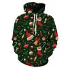 Europe and the United States new Christmas women's 3D snowman gift dog Christmas print hooded blouse sweater