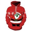 Europe and the United States new Christmas women's 3D snowman gift dog Christmas print hooded blouse sweater