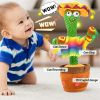 Bluetooth Cactus Plush Toy Electric Singing 60/120 English Songs Dancing Twisting Cactus Luminous Recording Repeat Wriggle Body