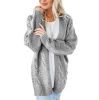 Womens Cardigan Cable Knit Chunky Sweater Coats