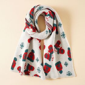 Christmas gift red scarf female fashion cute autumn and winter warm Korean fan ins student cute warm scarf (Color: beige)