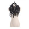 Autumn and winter scarf ladies plaid circle yarn tassel dual-use warm scarf