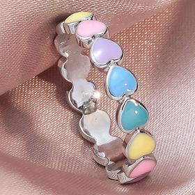 Bohemian Cute Heart Shape LOVE Ring Ladies Couple Gift (size: 6)