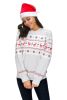 Christmas round neck polka dot snowflake deer Christmas print long sleeve sweater