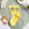 Cartoon SpongeBobs Women's Socks High Quality Fashion Men's Women Sock Printed Casual Hip-Hop Personality Adult Couple Stockings