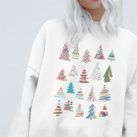 Womens The Christmas Tree Sweatshirt (Color: White, size: XL)