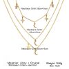 Vintage Crystal Pendant Necklace For Women Bohemian Multilayer Star Moon Crystal Layered Collar Necklace Jewelry Party Gift